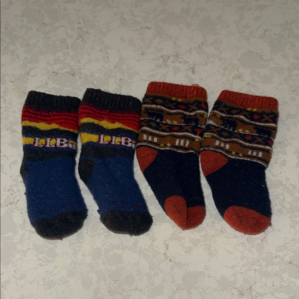 LL Bean baby wool socks